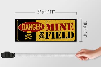 Panneau en bois 27x10cm Attention Danger Mine Field champ de mines 4