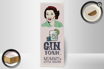 Panneau en bois disant drôle Gin Tonic Mummy's Helper 10x27cm 2