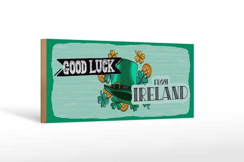 Holzschild Spruch Good Luck From Ireland 27x10cm