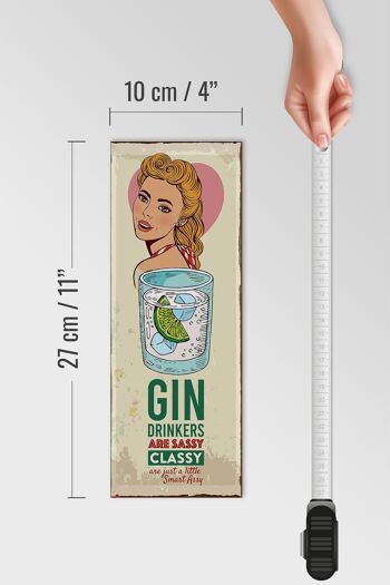 Panneau en bois disant que les buveurs de gin sont impertinents et chics 27x10cm 4