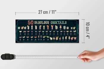 Panneau en bois 50 Fabulous Cocktails Drinks 27x10cm 4
