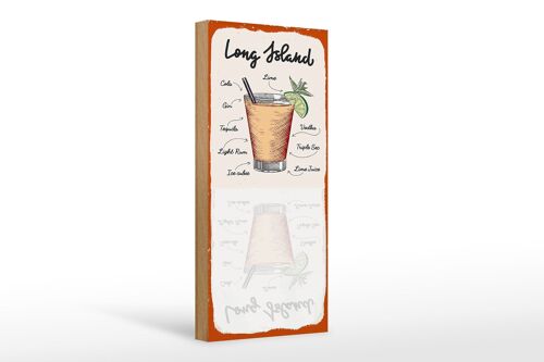 Holzschild Long Island Tequila Vodka 10x27cm