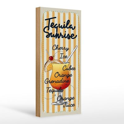 Cartel de madera Tequila Sunrise Cereza Naranja 10x27cm