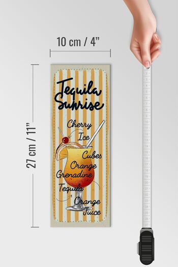 Panneau en bois Tequila Sunrise Cerise Orange 10x27cm 4