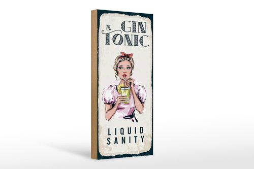 Holzschild Gin & Tonic Liquid Sanity 10x27cm