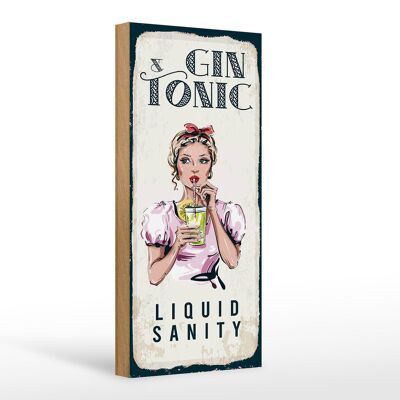 Cartel de madera Gin & Tonic Liquid Sanity 10x27cm