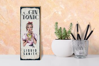 Panneau en bois Gin & Tonic Liquid Sanity 10x27cm 3