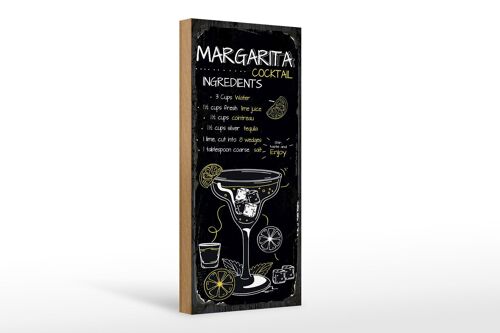 Holzschild Rezept Margarita Cocktail Recipe 10x27cm