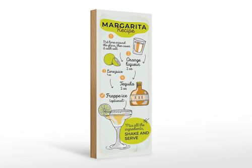 Holzschild Rezept Margarita Recipe orange lime 10x27cm