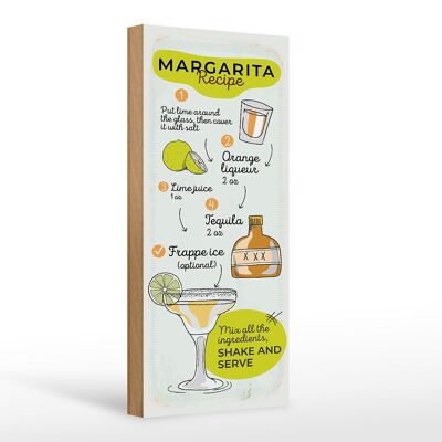 Holzschild Rezept Margarita Recipe orange lime 10x27cm