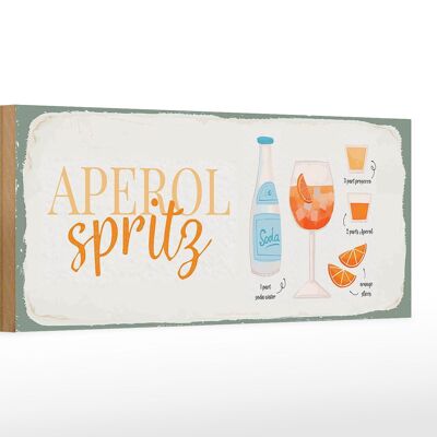 Holzschild Rezept Aperol Spritz Cocktail Recipe 27x10cm