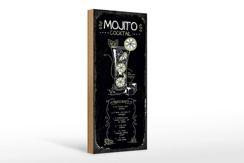 Holzschild Rezept Mojito Cocktail Recipe 10x27cm