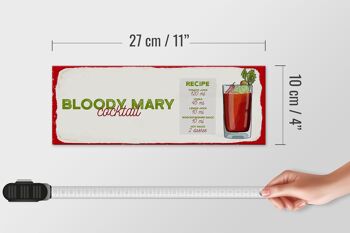 Panneau en bois Recette Bloody Mary Cocktail Recipe 27x10cm 4