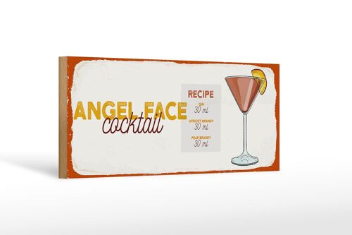 Holzschild Rezept Angel Face Cocktail Recipe 27x10cm