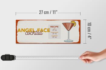 Panneau en bois recette Angel Face Cocktail Recipe 27x10cm 4