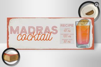 Panneau en bois Recette Madras Cocktail Recette Vodka 27x10cm 2