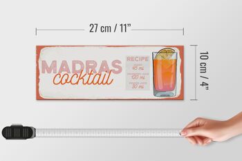 Panneau en bois Recette Madras Cocktail Recette Vodka 27x10cm 4