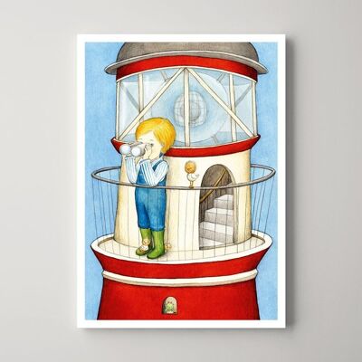 Postkarte – Der Leuchtturmjunge