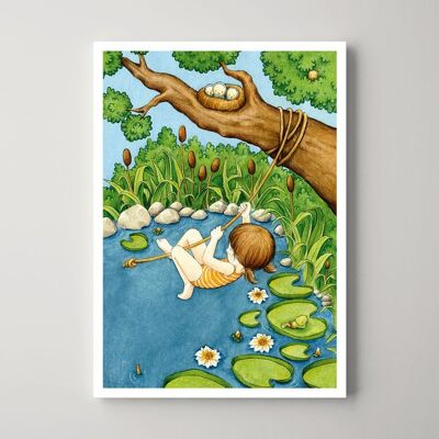 Postkarte – Das Seerosenmädchen