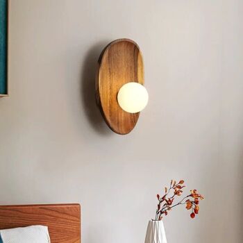 Applique japonaise minimaliste en bois massif │ Applique nordique moderne porche LED lampe de chevet éclairage 3