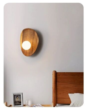Applique japonaise minimaliste en bois massif │ Applique nordique moderne porche LED lampe de chevet éclairage 4