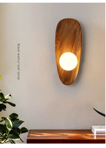 Applique japonaise minimaliste en bois massif │ Applique nordique moderne porche LED lampe de chevet éclairage 5