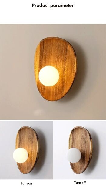 Applique japonaise minimaliste en bois massif │ Applique nordique moderne porche LED lampe de chevet éclairage 11