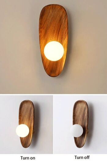 Applique japonaise minimaliste en bois massif │ Applique nordique moderne porche LED lampe de chevet éclairage 12