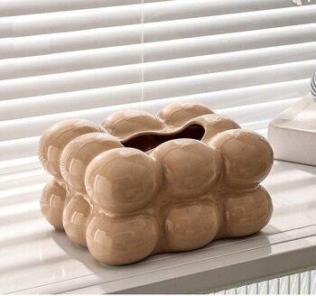Boîte à mouchoirs décorative en céramique en forme de guimauve │ Organisateur de porte-serviettes moderne 14