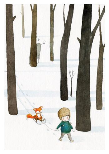 Carte postale – Le garçon de la forêt 3