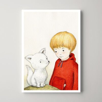 Carte postale – Le garçon renard