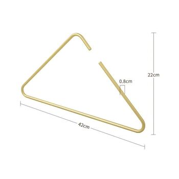 Cintres triangulaires en or et argent massif, 5 pièces, pour manteaux et pantalons, supports de rangement en métal sans couture, organisateur de garde-robe 8