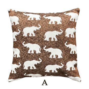 Housse de coussin décorative douce ivoire à motif d'éléphant géométrique Simple et moderne pour canapé 2