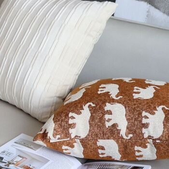 Housse de coussin décorative douce ivoire à motif d'éléphant géométrique Simple et moderne pour canapé 4