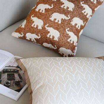 Housse de coussin décorative douce ivoire à motif d'éléphant géométrique Simple et moderne pour canapé 5