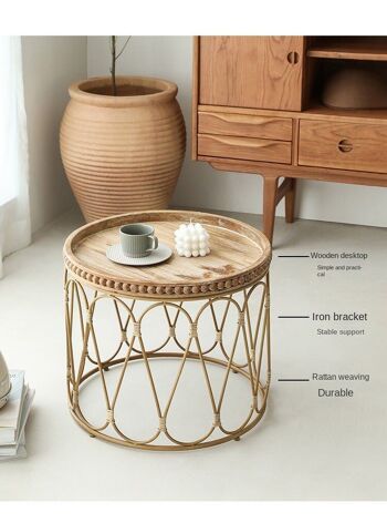 Table d'appoint en rotin de bambou │ Meubles de table basse modernes de style bohème 3