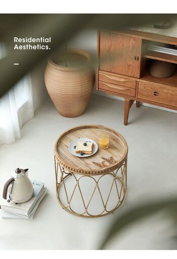 Table d'appoint en rotin de bambou │ Meubles de table basse modernes de style bohème 4