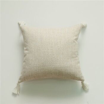 Housse de coussin en lin minimaliste avec pompons │ Housse de coussin décorative douce de Nordic Home 4