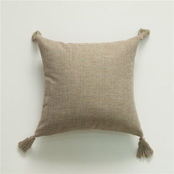 Housse de coussin en lin minimaliste avec pompons │ Housse de coussin décorative douce de Nordic Home 6