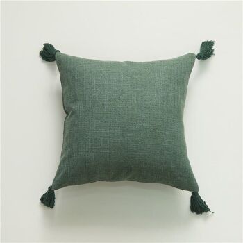 Housse de coussin en lin minimaliste avec pompons │ Housse de coussin décorative douce de Nordic Home 8