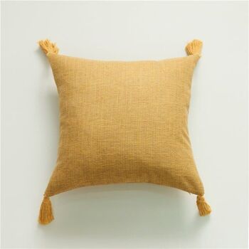 Housse de coussin en lin minimaliste avec pompons │ Housse de coussin décorative douce de Nordic Home 10