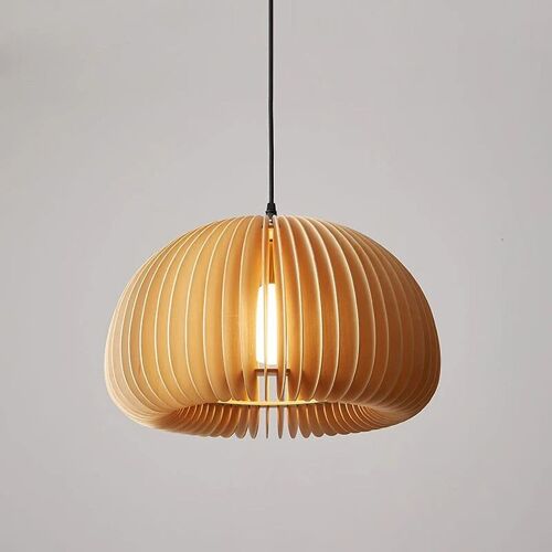 Nordic Art Deckenlampe aus Holz │ Moderne Hängelampe im Retro-Stil