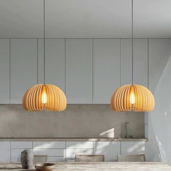 Plafonnier Art Nordique en bois │ Lampe suspendue moderne de style rétro 8