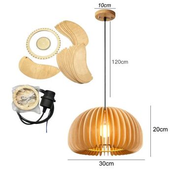 Plafonnier Art Nordique en bois │ Lampe suspendue moderne de style rétro 12