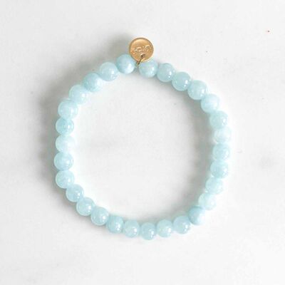 Blue elasticated stone bracelet