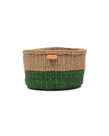 UMA : Panier tissé en blocs de couleurs duo vert et marron 2