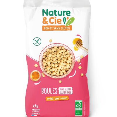 Cereales de bolas de trigo sarraceno con miel ecológicos y sin gluten Nature & Cie