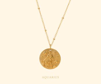 Collier Zodiaque signe Aquarius Or