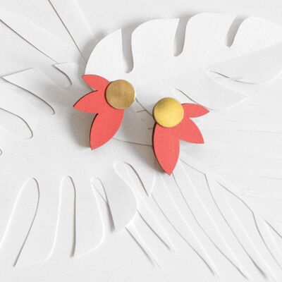Abstrakte Blumenohrringe | Kleine geometrische Ohrringe | Hilma moderne Mini-Ohrringe | Sommerausgabe