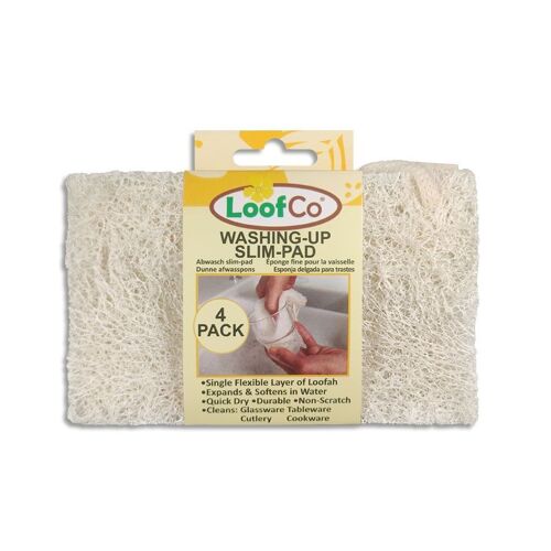 NEW Washing-Up Slim Pad | Loofah Dish Pad | 4-Pack